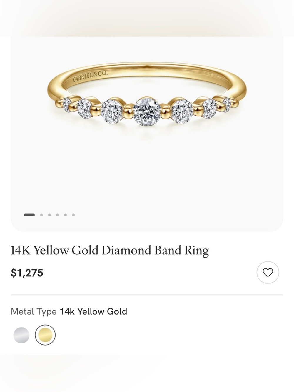 Gabriel & Co. 14K Yellow Gold Diamond Band Ring - Yellow Gold